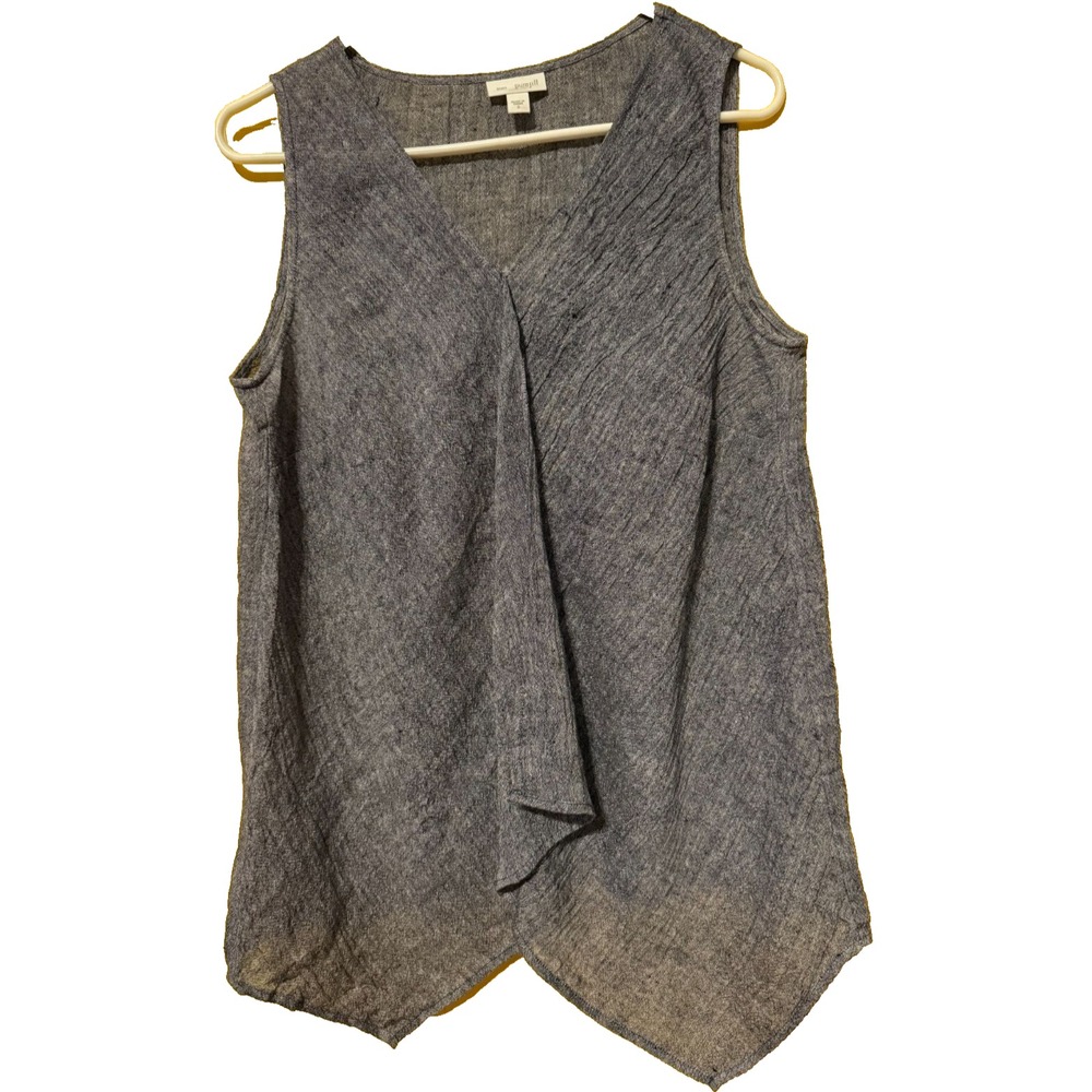 purejill Linen Blouse Size Small Charcoal Gray Size Small Resort Wear Vacation B